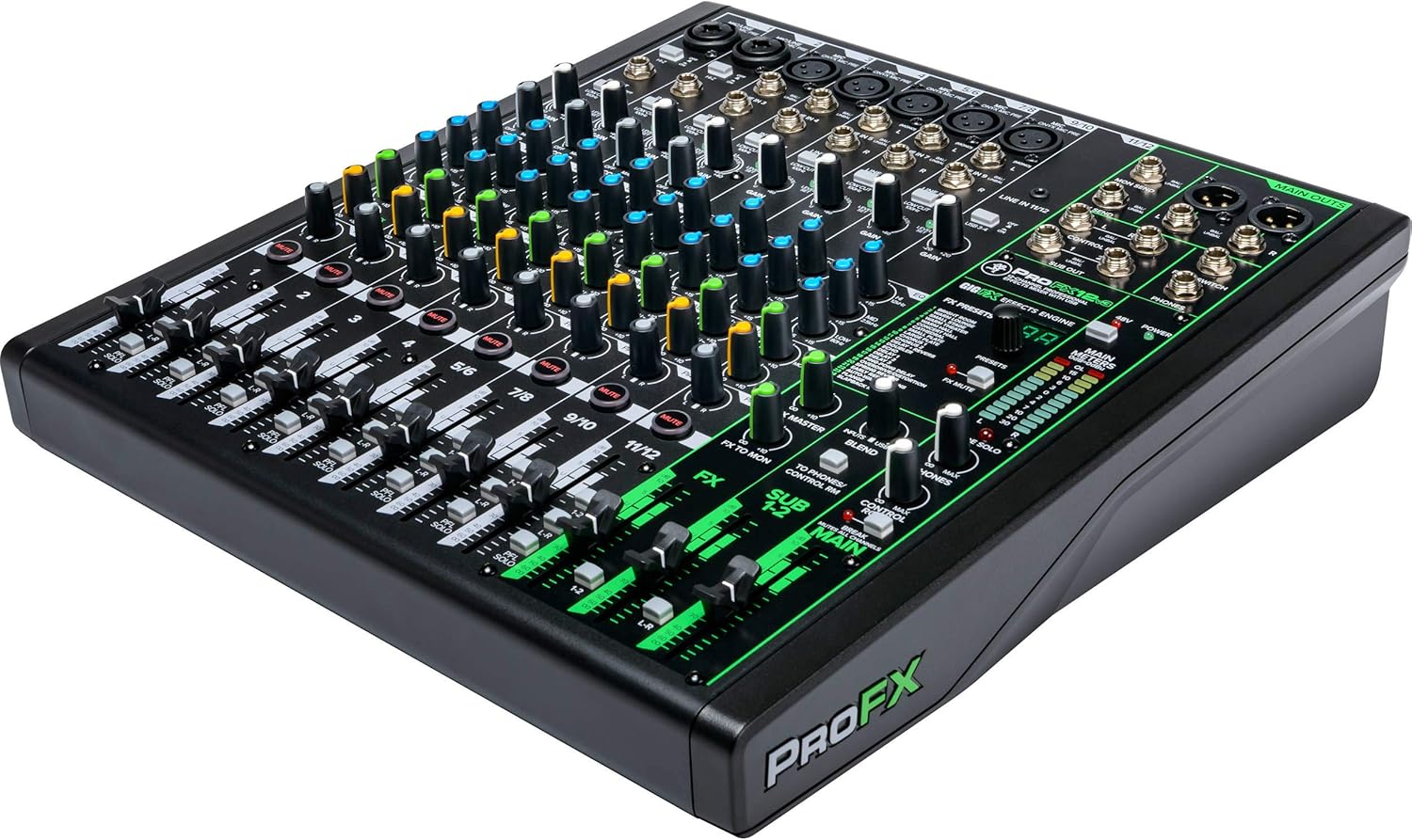 Mackie ProFX12v3 12-Channel Sound Reinforcement Mixer with Built-In FX + Basic XLR/USB/TS/TRS/RCA Cables Bundle & Fibertique Microfiber Cleaning Cloth