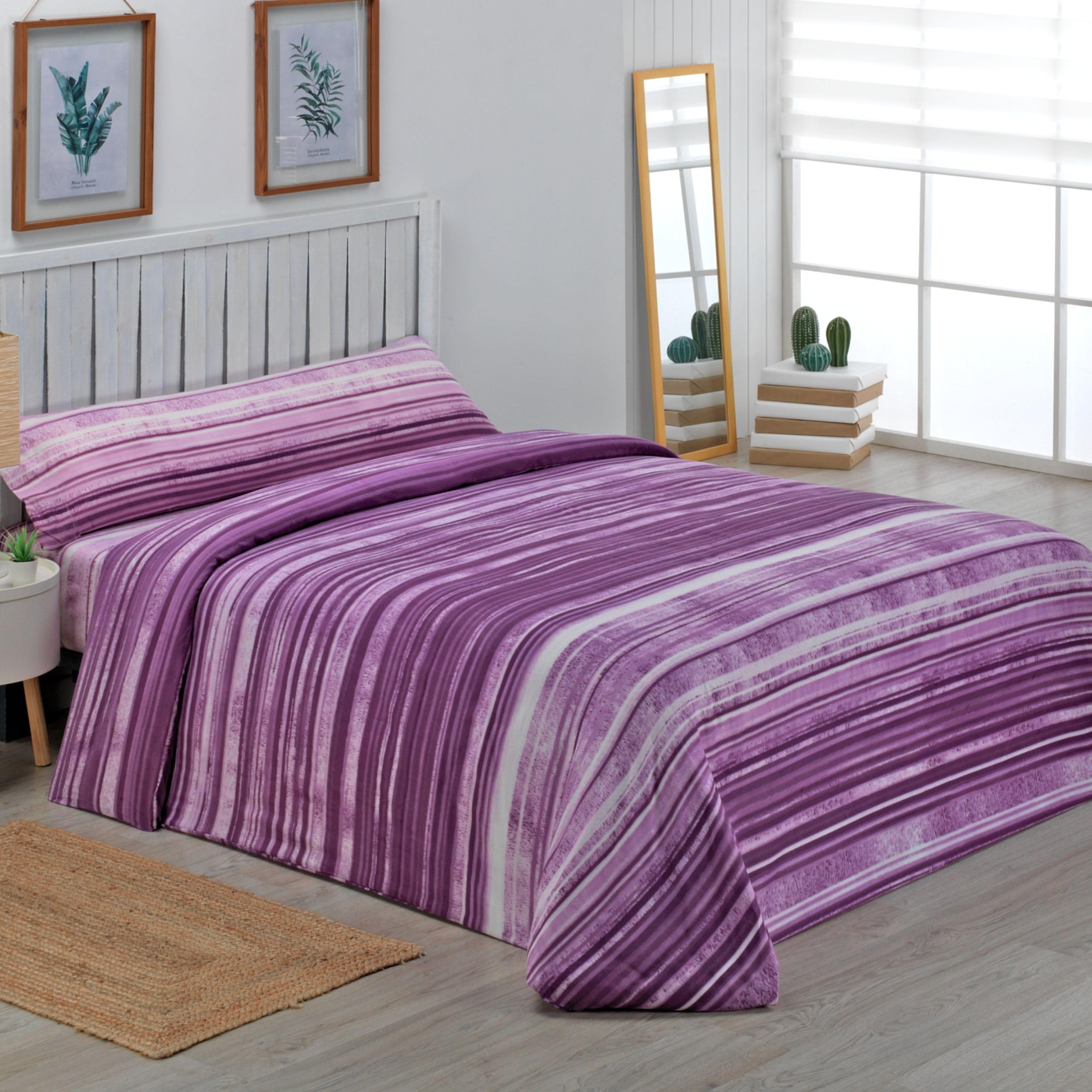 Funda Nórdica Cama 135 – Juego de 3 Piezas (Funda Edredón 220x260, Sábana Bajera Ajustable 135x190, Funda Almohada 150x45) – 100% Microfibra Suave 200 g/m2 – Ropa Cama con Estampado Moderno (Fukuoka)