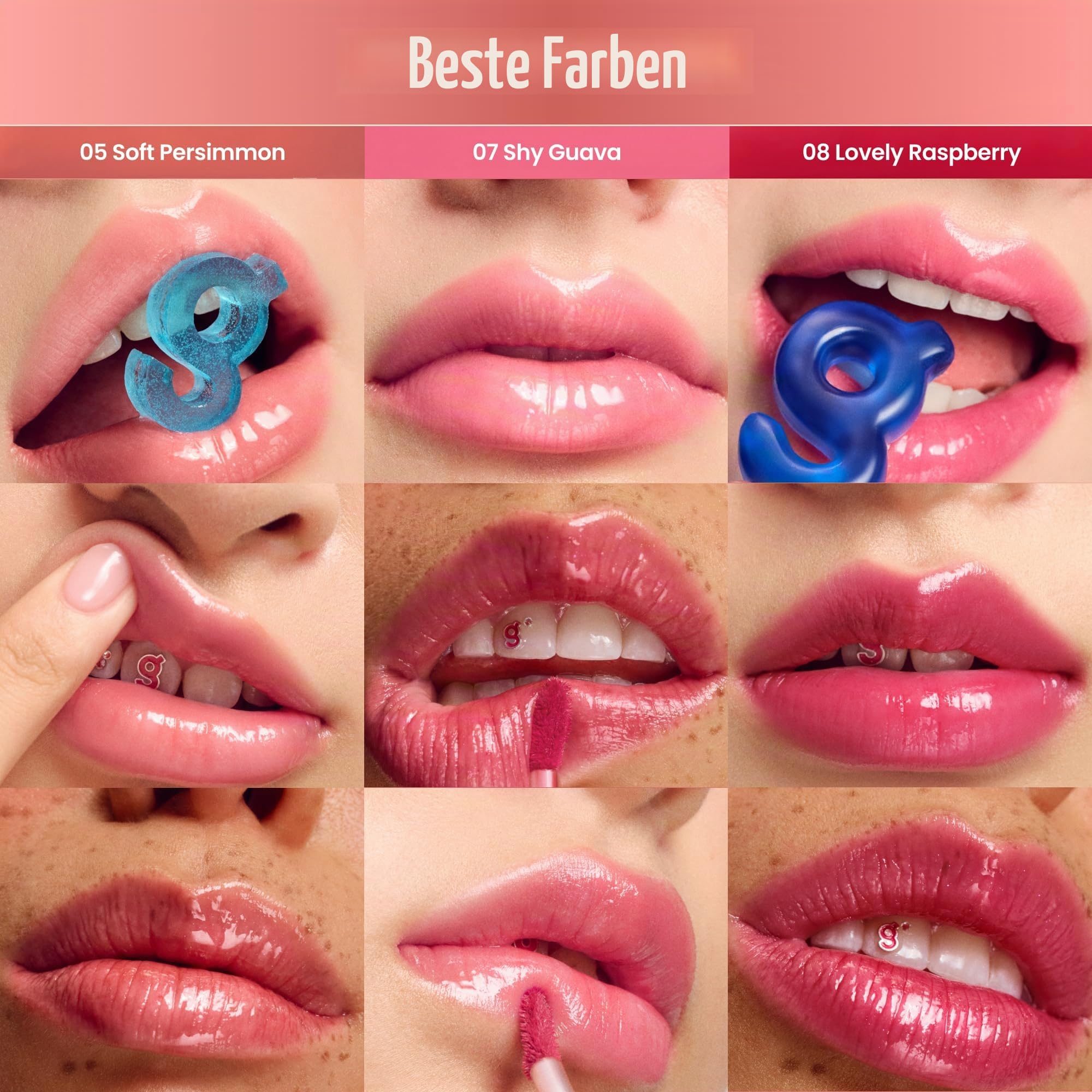 COLORGRAM Fruity Glass Tint 07 Shy Guava | Glossy Dewy Lip Stain, hochpigmentiert, Lovely Soft Pink Shade mit Glowing Effekt, Buildable & Blendable 0,31 oz.