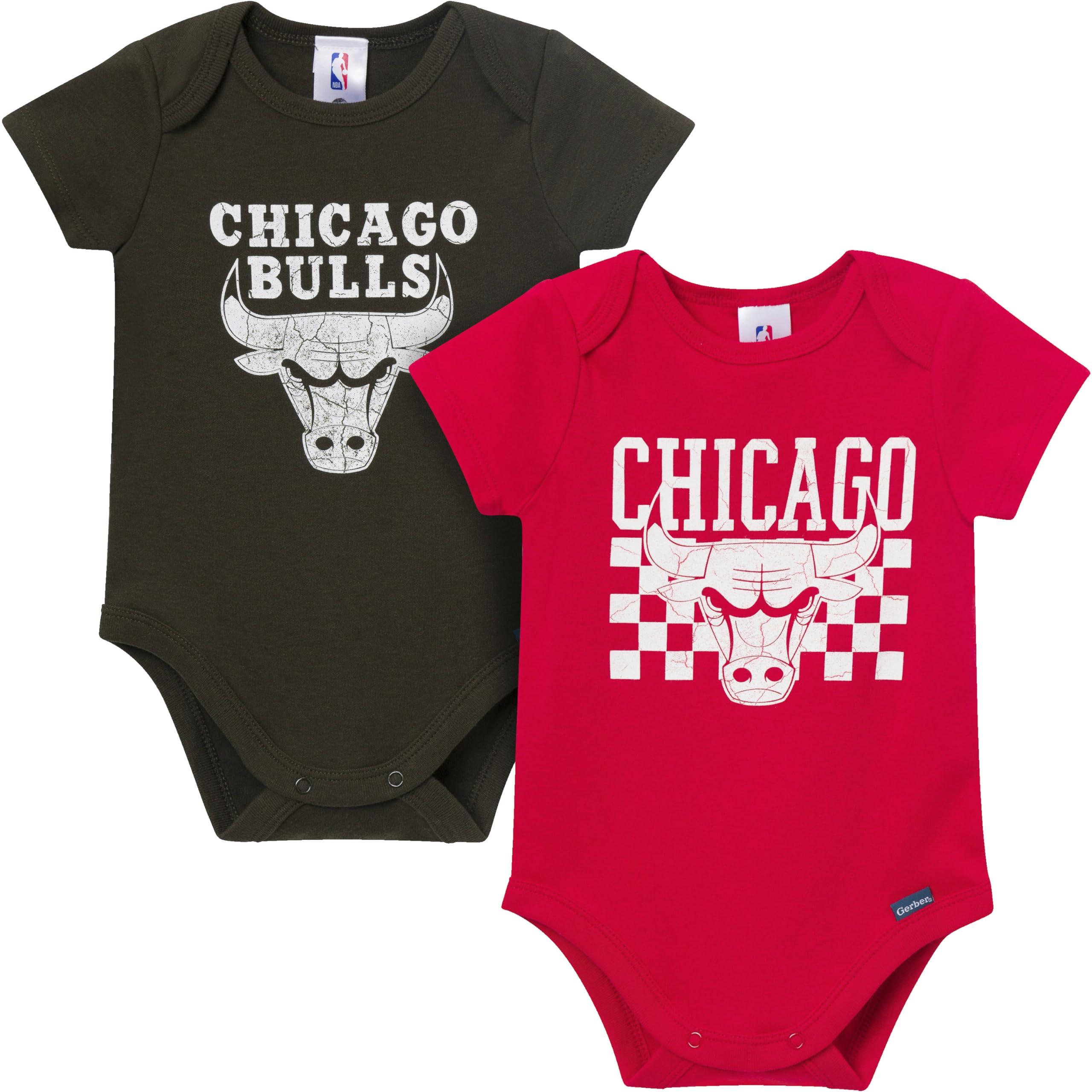Gerber Baby NBA Boys &amp; Girls 2-Pack Short Sleeve Onesie Bodysuits