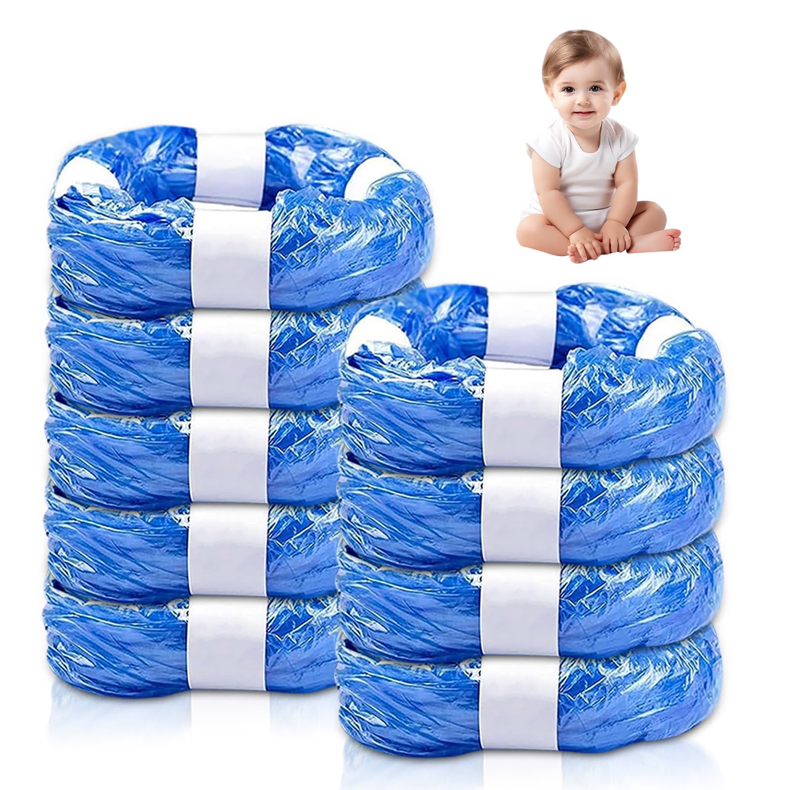 15 Pack Nappy Bin Refill, Diaper Bin Pail Disposal Bags (9pk), Blue