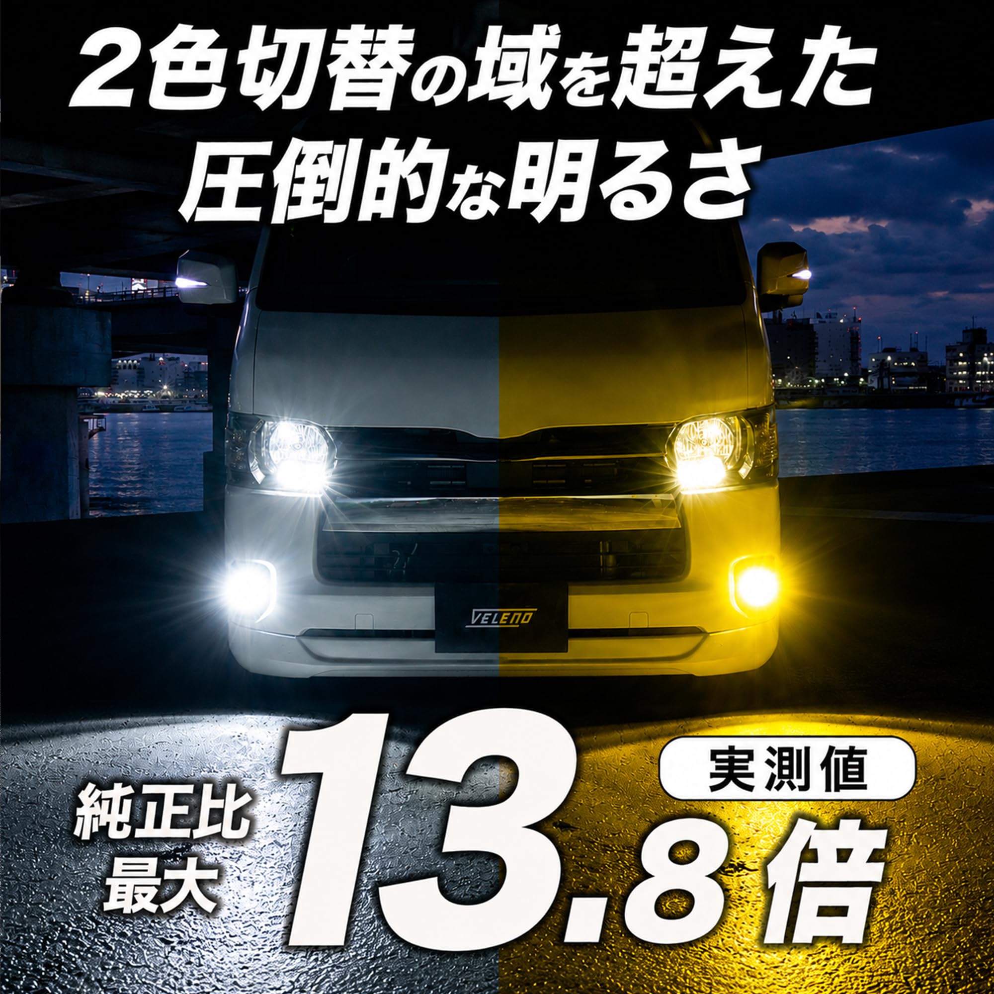 Amazon.co.jp: VELENO 2色切替 LED フォグランプ 13800lm/12300lm