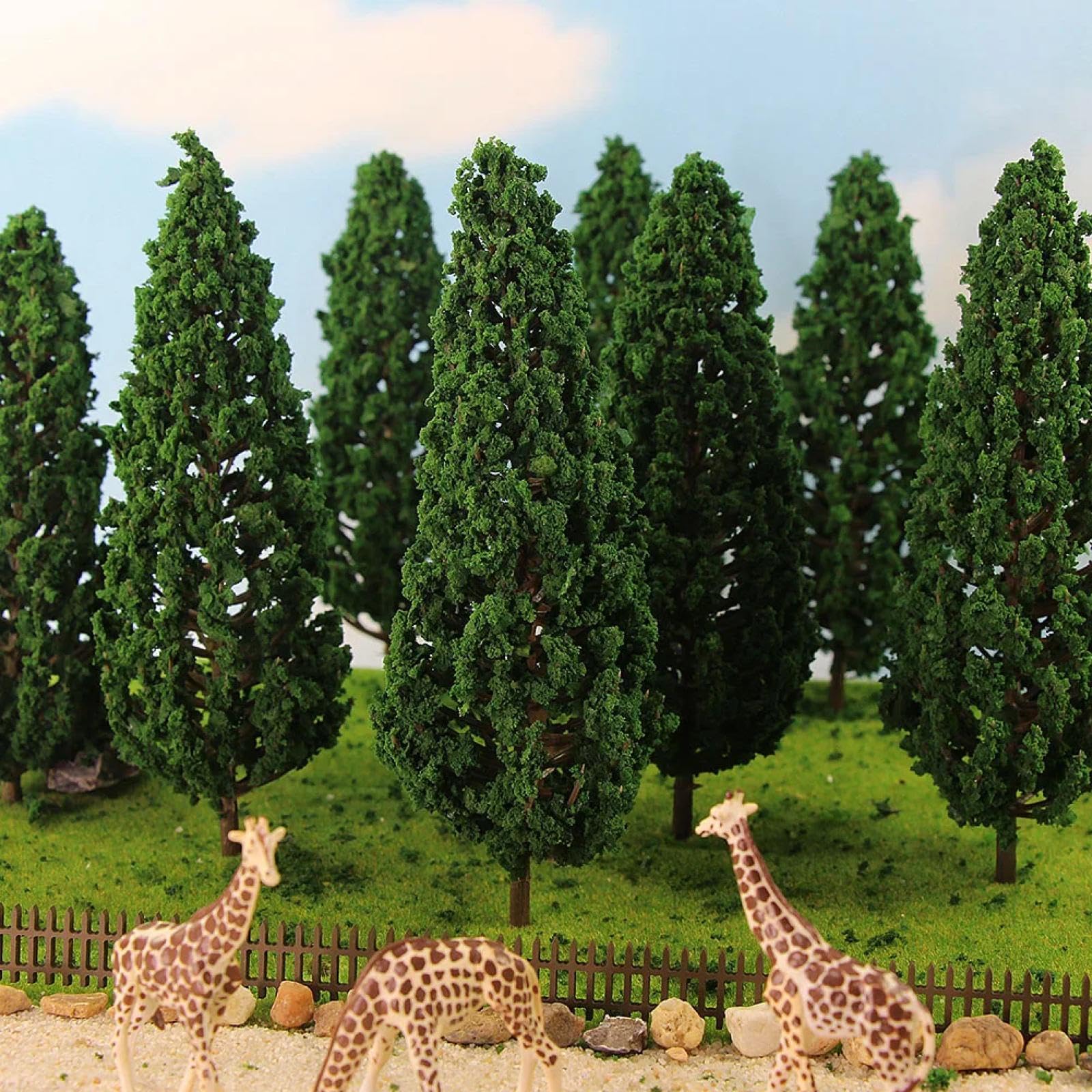 Diorama Supplies,10Pcs 16cm Model Pine Trees 1:25 Green for O G Scale Railway Layout Crafts