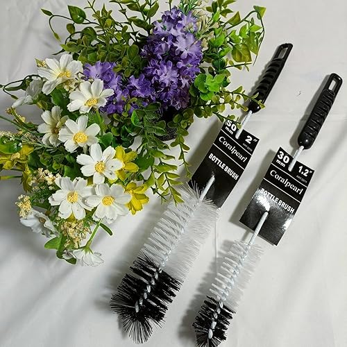 Miniatura 3 de Coralpearl Juego de cepillos de limpieza de botellas de utilidad, mango largo, delgado, pequeño, grande, limpiador, flexible, para cuello estrecho,