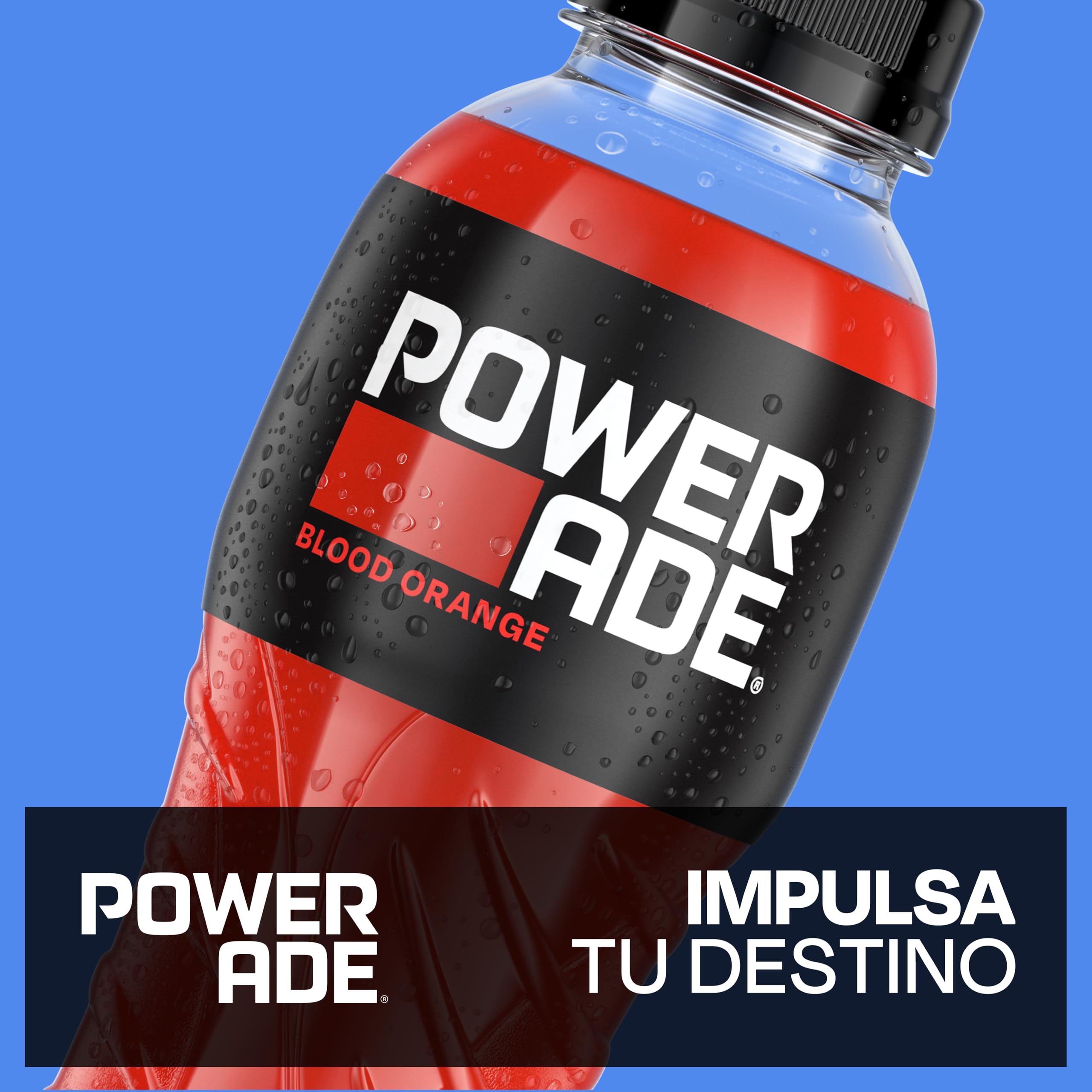 Powerade Bebida Isotónica Blood Orange, Sin Gluten y Refrescante - Pack de 12 Botellas de 500ml