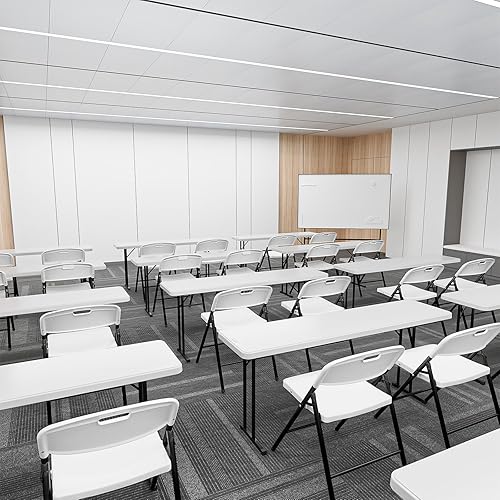 Miniatura 5 de VINGLI Sillas plegables, silla plegable de plástico, capacidad de hasta 350 libras, asientos portátiles para interiores y exteriores, eventos,