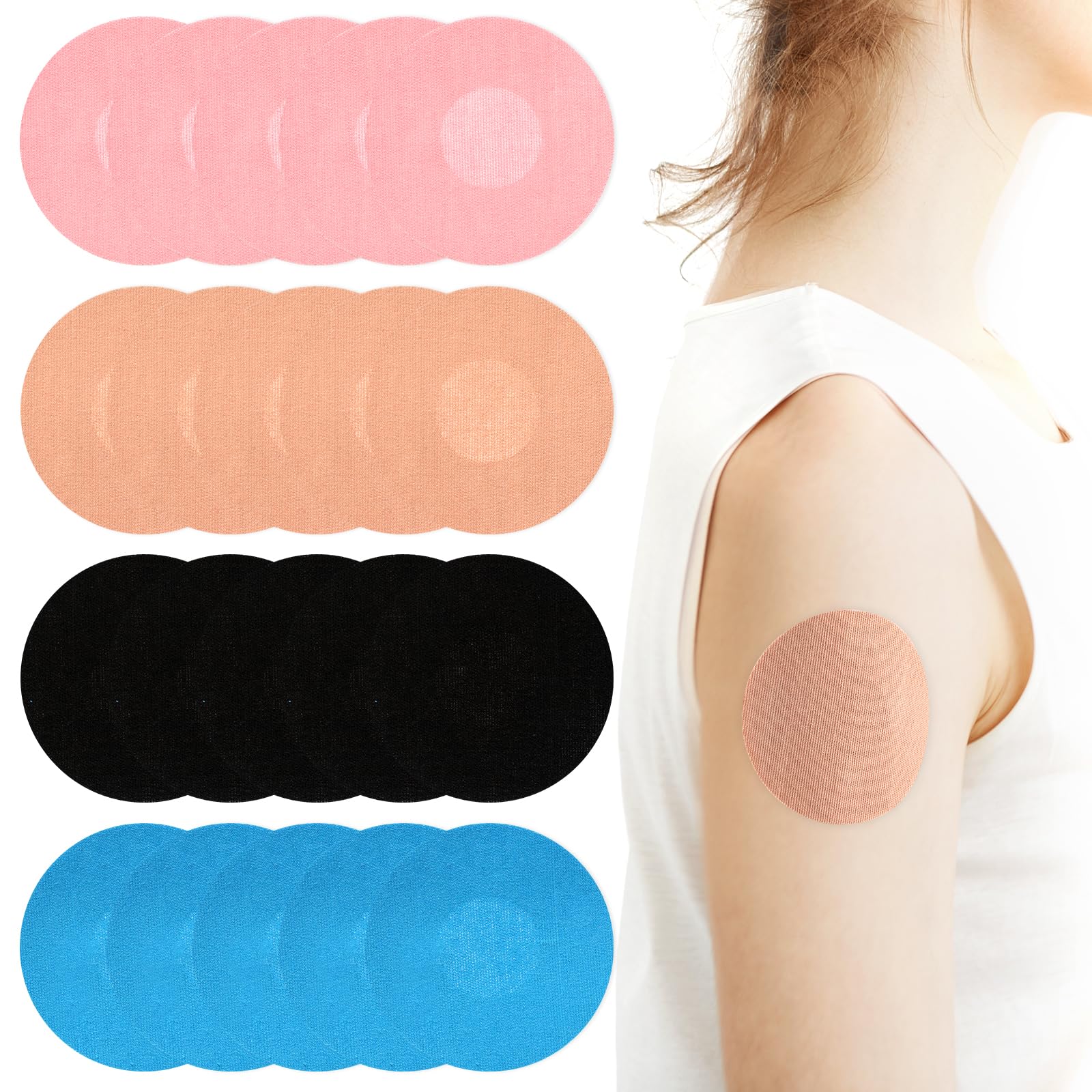 20 Pcs Waterproof Covers for Libre 3 Sensor, Adhesive Patches for Libre 3 Sensor, Long Fixation Skin-Friendly Breathable Covers for Bathing Swimming