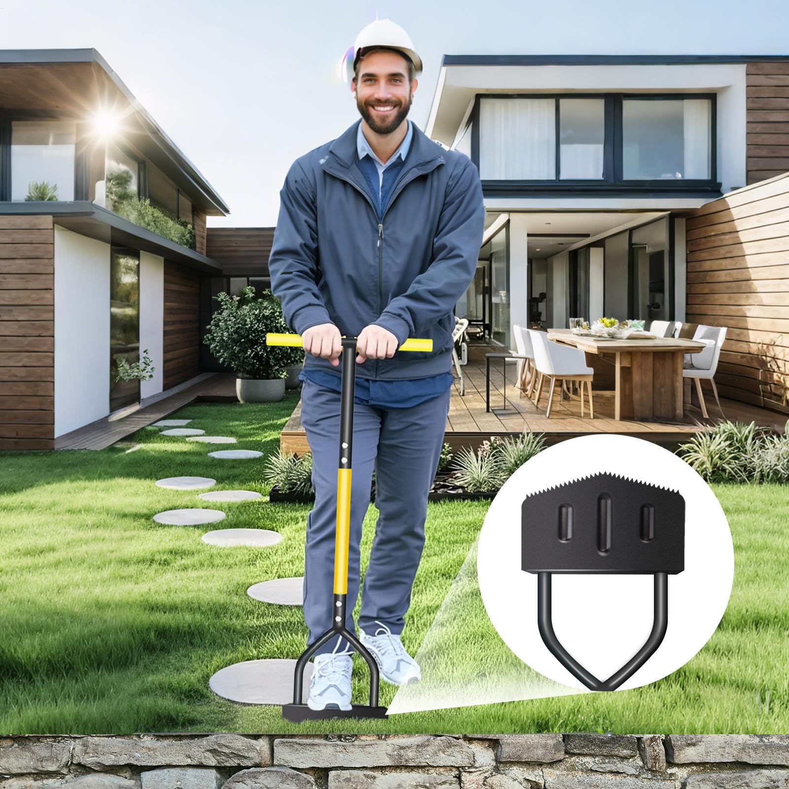 Rasenkantenschneider Handgerät Mit Sägezahn Für Rasenkanten | Ergonomischer Griff Stahl Für Anfänger Pflanzenliebhaber Senioren Gärtner