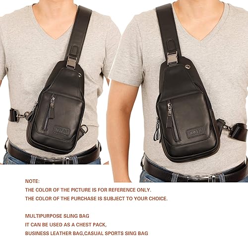 Miniatura 6 de YUAN FAN Bolso bandolera de cuero para hombre, bolso de transporte oculto para el pecho, bolso de viaje antirrobo