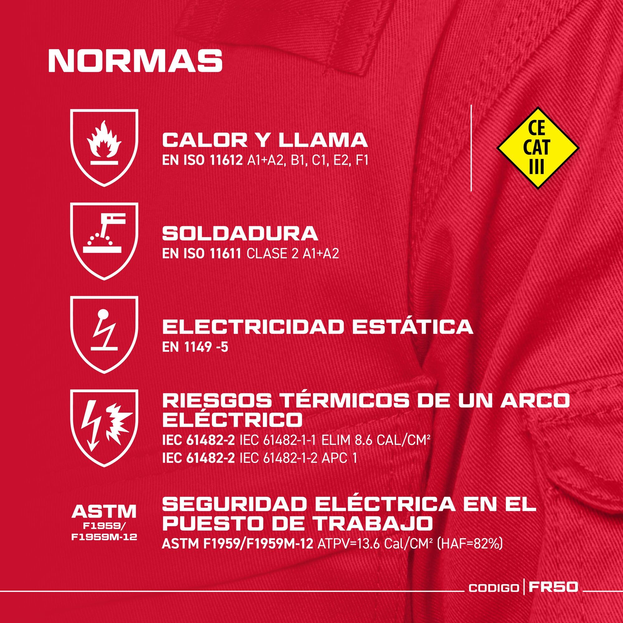 Portwest Mono Ignífugo Y Anti-Estático 350G, Tamaño: L, Color: Negro, FR50BKRL