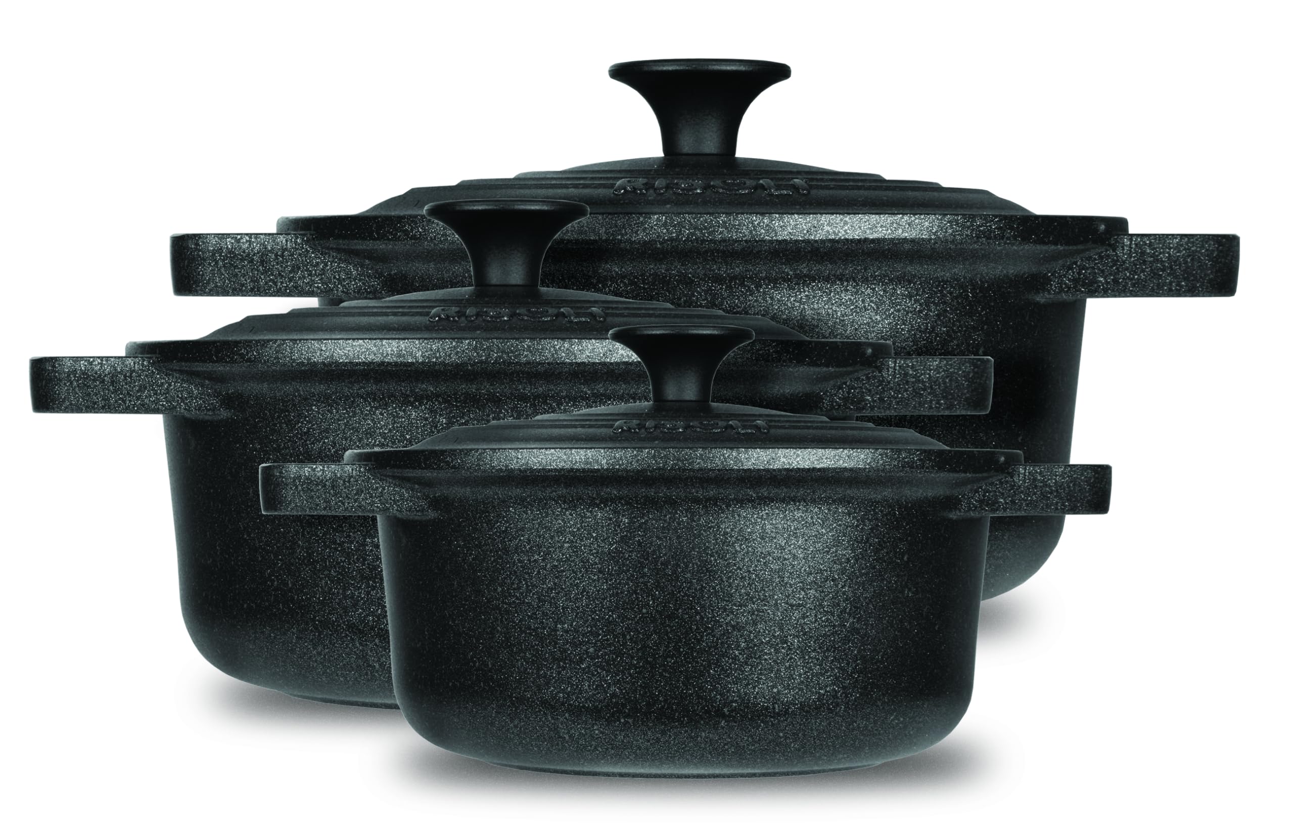 RISOLI' | LE PIGNATTE, Casseruola Antiaderente per Induzione e Gas Ø28cm, Slow Cooking, Coperchio e Manici in Fusione, Alluminio Fuso Riciclato, Made in Italy