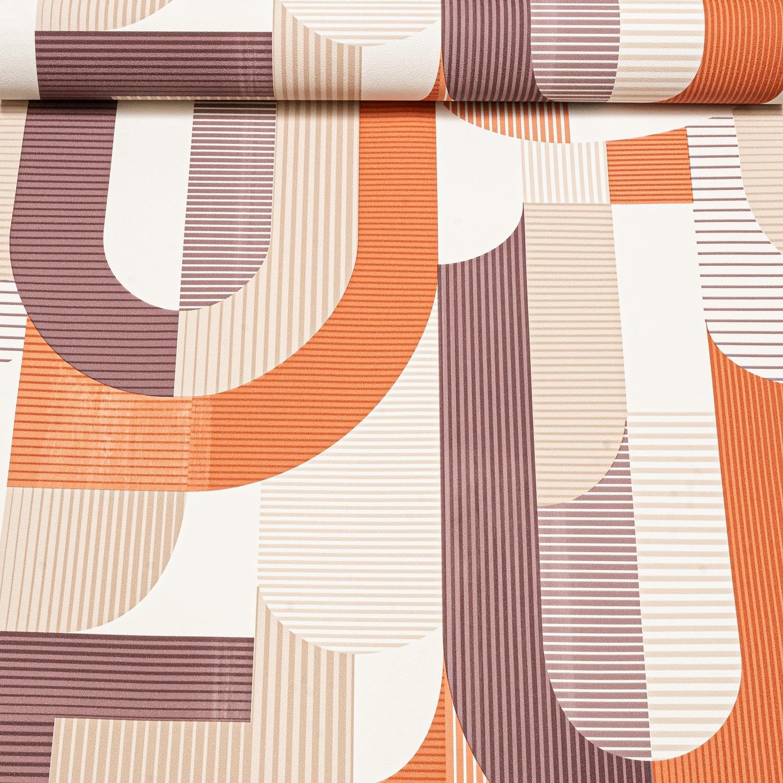 Sophie Laurence Orange Mutlicoloured Geometric Wallpaper Textured Slightly Imperfecy