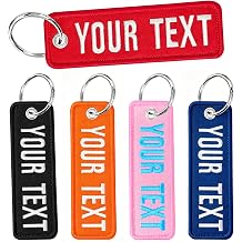 ssass Personalized Keychain, Custom Embroidered Motorcycle Key Tag, Double sided Embroidery Name Number keychain for Backpack, Biker, Scooter, Gift Key chain for Men Women