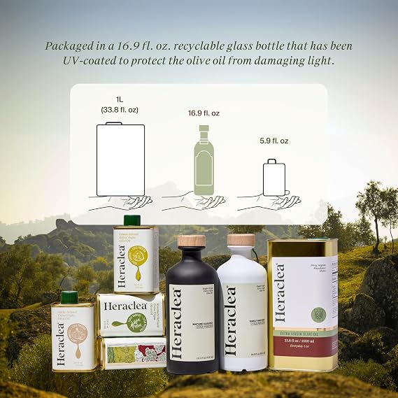 Heraclea - Early Harvest - Extra Virgin Olive Oil - Organic Olive Oil - Extra Virgin - Cold Pressed - Polyphenol Rich EVOO - 16.9oz Bottle