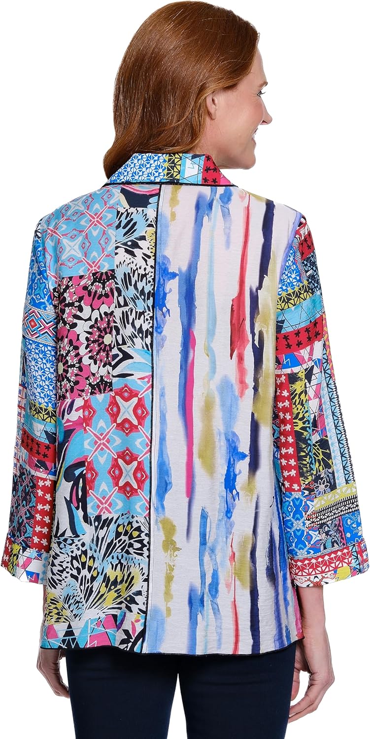 Ali Miles womens Woven Button Front Tunic for Women - Image 2