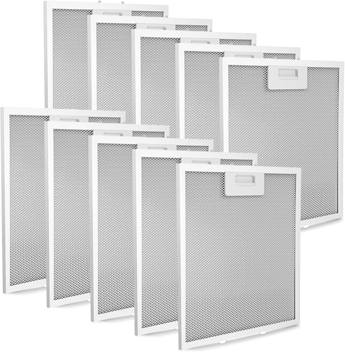LEIFIDE 10 Pack Compatible with W10169961a Range Hood Grease Filter Replacement, 5 Layer Aluminum Mesh Vent Hood Filters Compatible with W10169961a, 12 x 10.5 Inch (305 x 267 Mm)