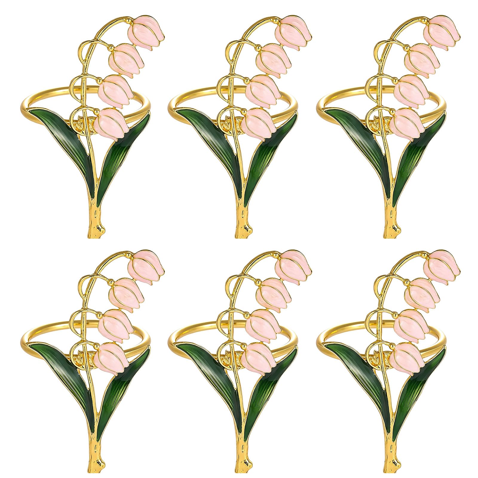 TQUXNGA 6PCS Napkin Rings for Table Setting Alloy Delicate Serviette Buckles Suitable for Restaurants and Event Elegant Tableware Accessories