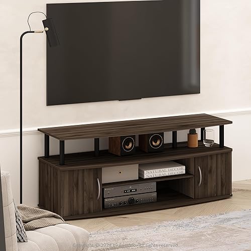 Miniatura 7 de Furinno Jaya - Soporte de TV, centro de entretenimiento, consola de TV, para televisores de hasta 55 pulgadas, con 2 puertas y orificios de gestión