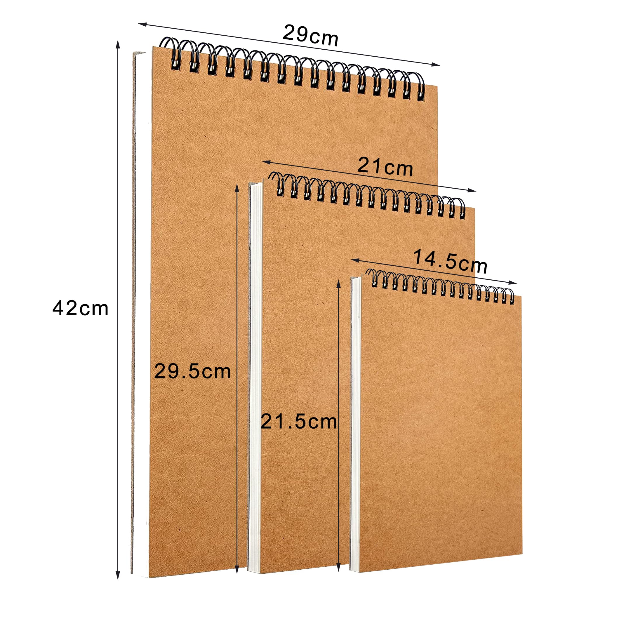 Carnets De Croquis A4 Couverture Rigide à Spirales 160g/m² 60 Pages