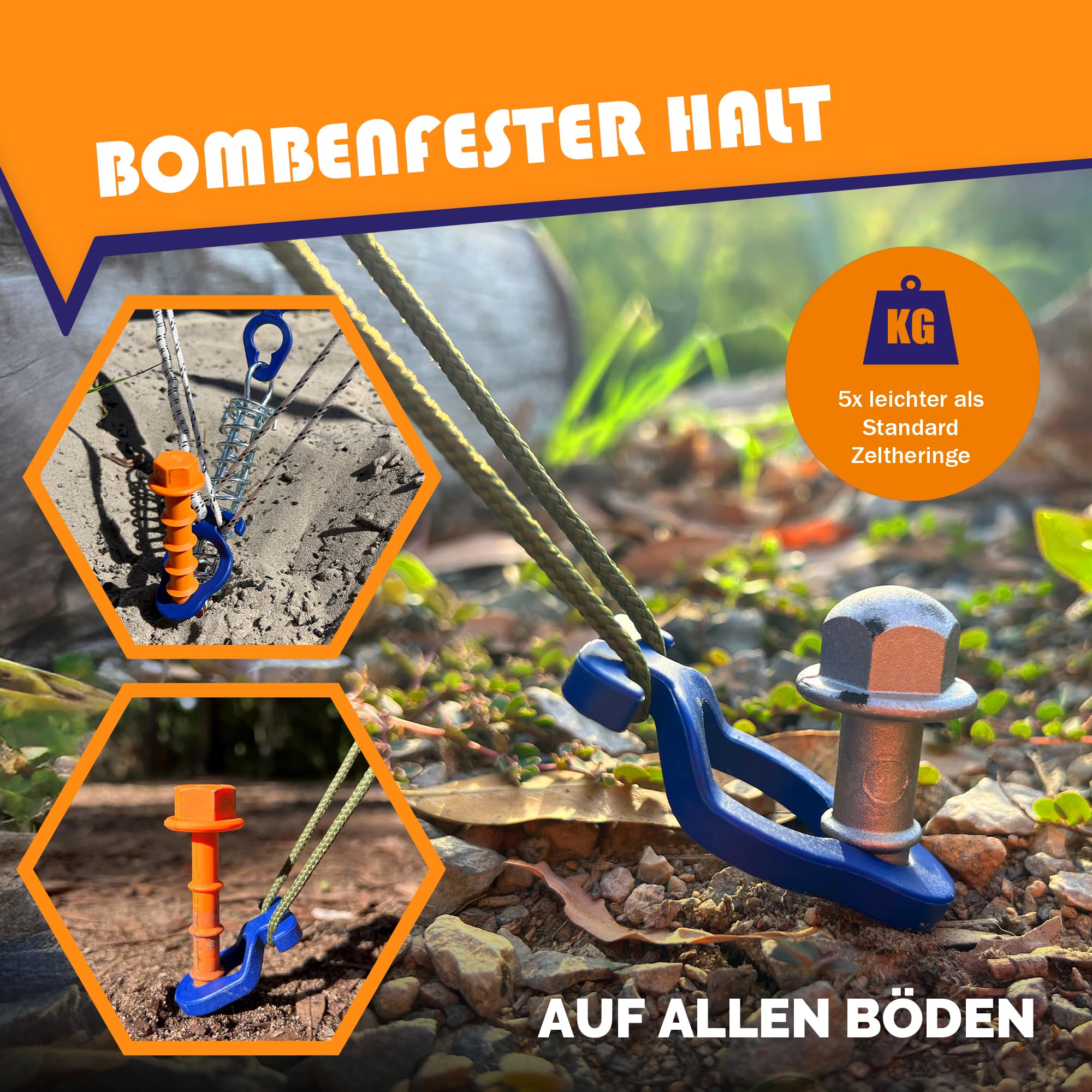 Peggy Peg PP 270° AbspannKit, Sturmsicherung für Markisen, inkl. Tasche | Für 270°-Markisen, Camping-Zubehör, Wohnmobil & Wohnwagen, praktische Aufbewahrung, Bodenbefestigung