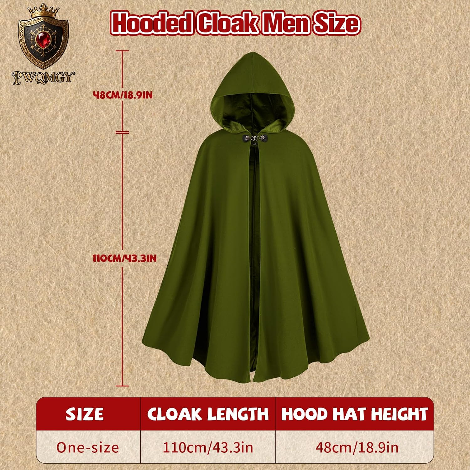 Cloak with Hood Women,Medieval Renaissance Hooded Cloak-Velvet Witch Cape with Clasp for Halloween Cosplay Costume