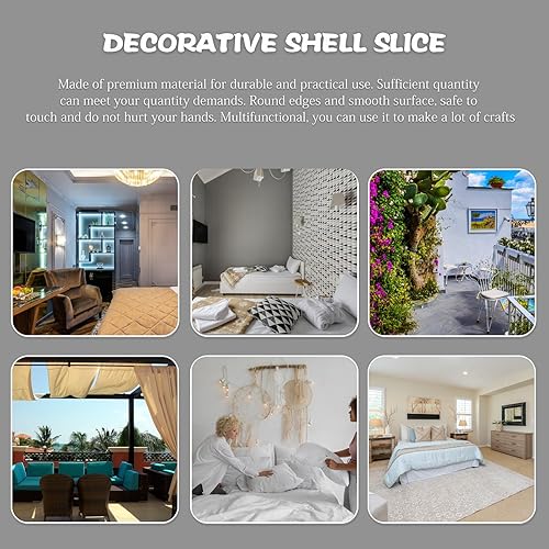 Miniatura 12 de GLEAVI Cowrie Shells 100pcs Round Shells Pieces Round Natural Capiz with 2 Hole, Polished Slice Accessory Capiz Pearl Coin Beads Charms for Jewelry