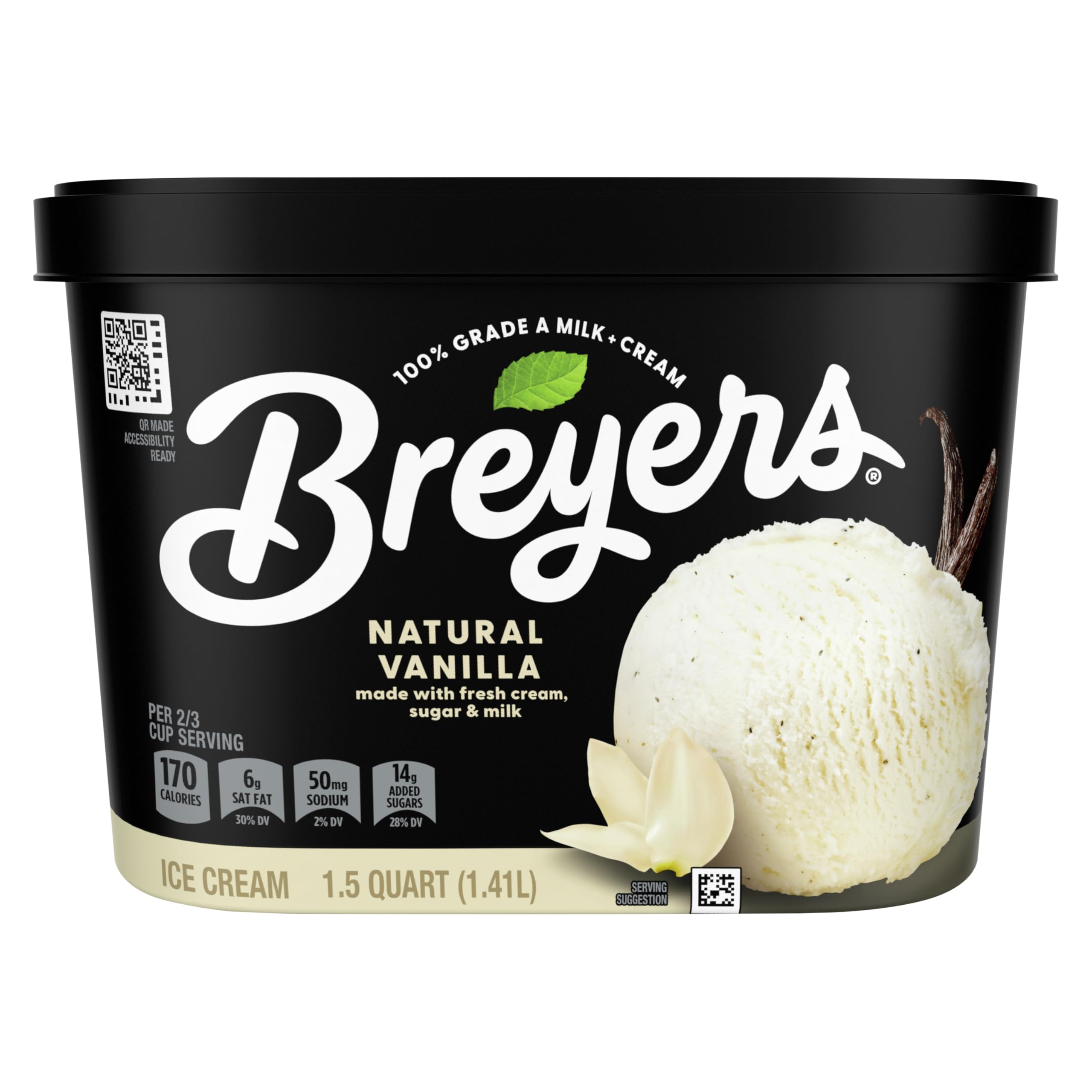 Breyers Classics Ice Cream for a Delicious Frozen Treat Natural Vanilla Made With 100 Percent Grade A Milk — view 5