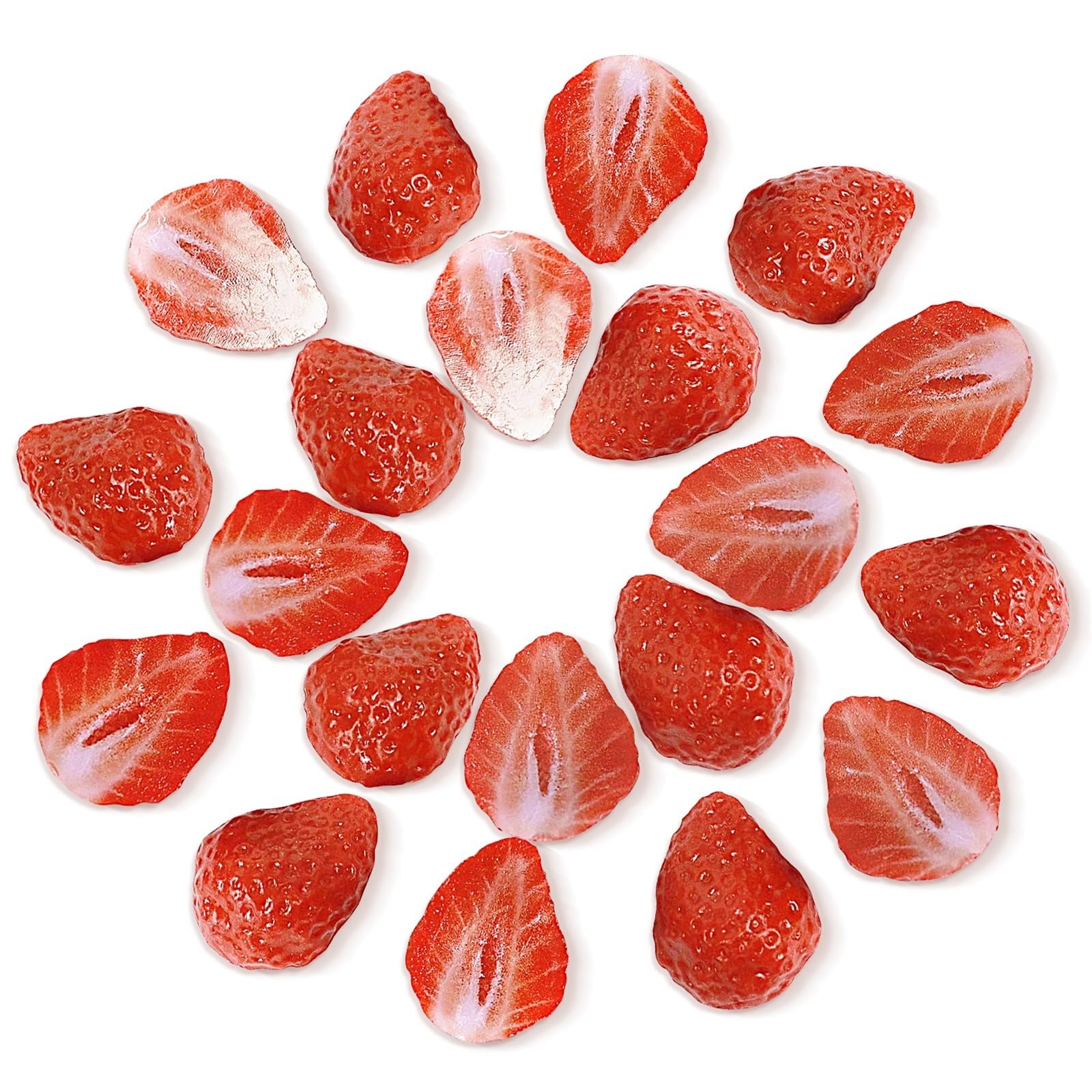 Dcrxz Artificial Fruit 10 petals Artificial strawberry petals, fruit decorations, party, table and vase filling, photography props