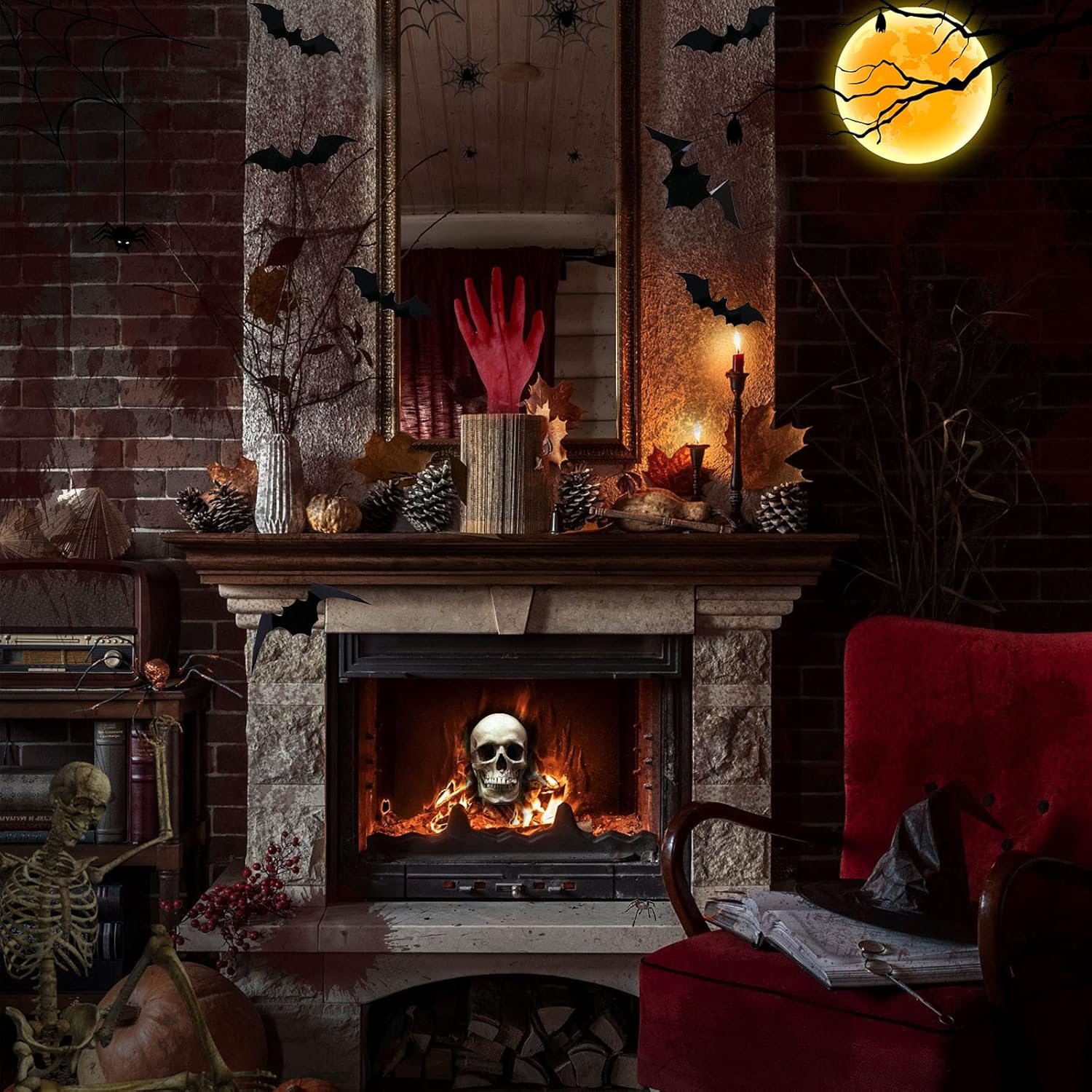 Halloween Bats Stickers Decor, 60 Pcs 3D Bats Wall Decals Stickers, DIY Halloween Party Supplies 4 Different Sizes PVC Bats Decorative, Scary Black Waterproof Spooky Bats for Window Room Wall Decor : Tools & Home Improvement