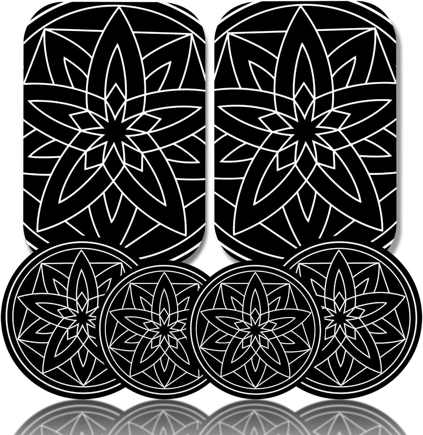 Metal Plate for Phone Car Magnetic Mount 6 Pack,Magnet Holder Disc Replacement Case Sticker with 3M Adhesive for iPhone Magnets Cradle-less Mounts Cell Phone Mini Tablet GPS Stand 2 Rectangle 4 Circle