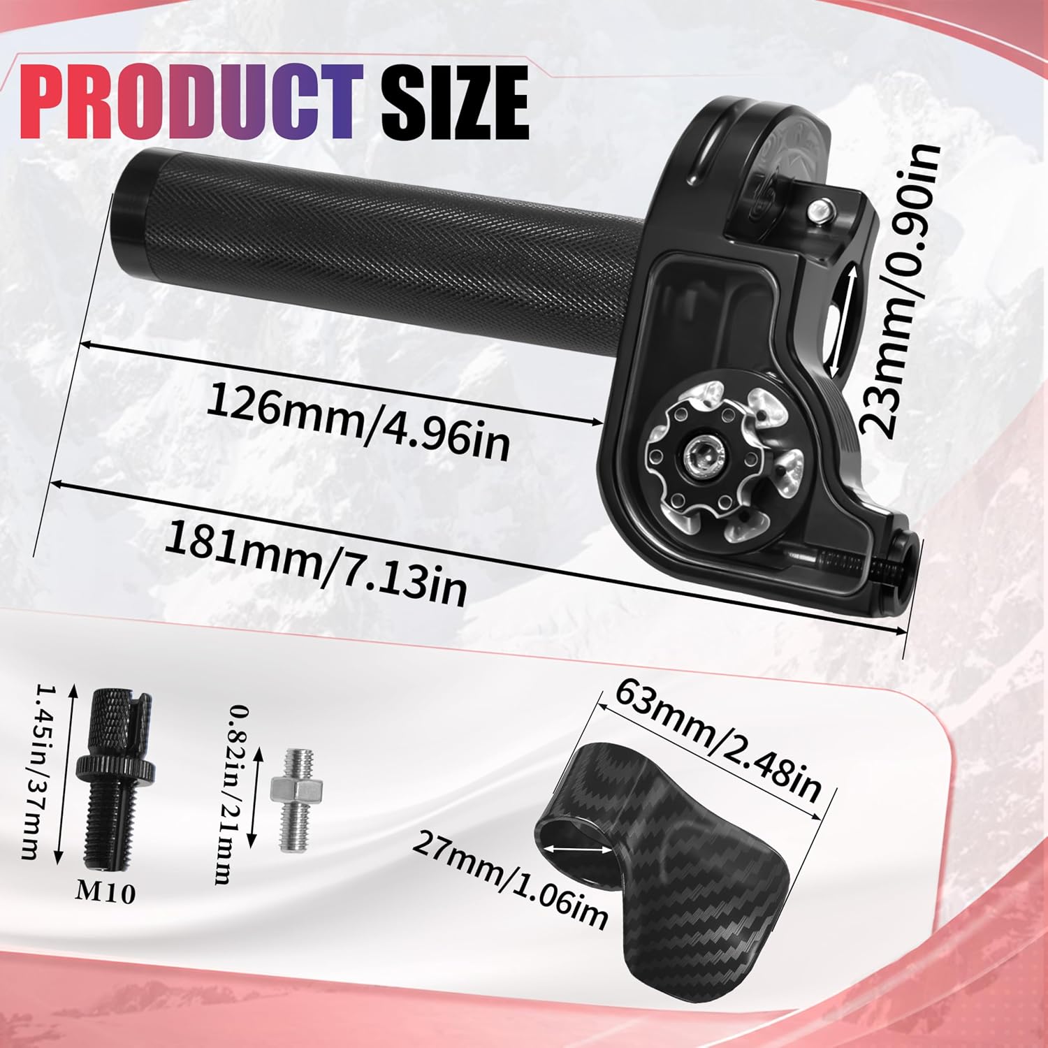 Mini Bike 7/8" 22mm Twist Throttle - CNC Aluminum Assembly with Cable, Universal Quick Twist for Dirt Pit Moto CT200U BT200X CRF KLX SSR 50-250 and More (Black, Style B-Upgraded)