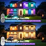 MEIKEE 15W RGBW LED Landscape Spotlights with Remote and 4.9FT Cord | RGB Color Changing IP66 Waterproof Outdoor Pathway Lamp, Landscape Lighting for Christmas Halloween Festival Party, 8 Pack
