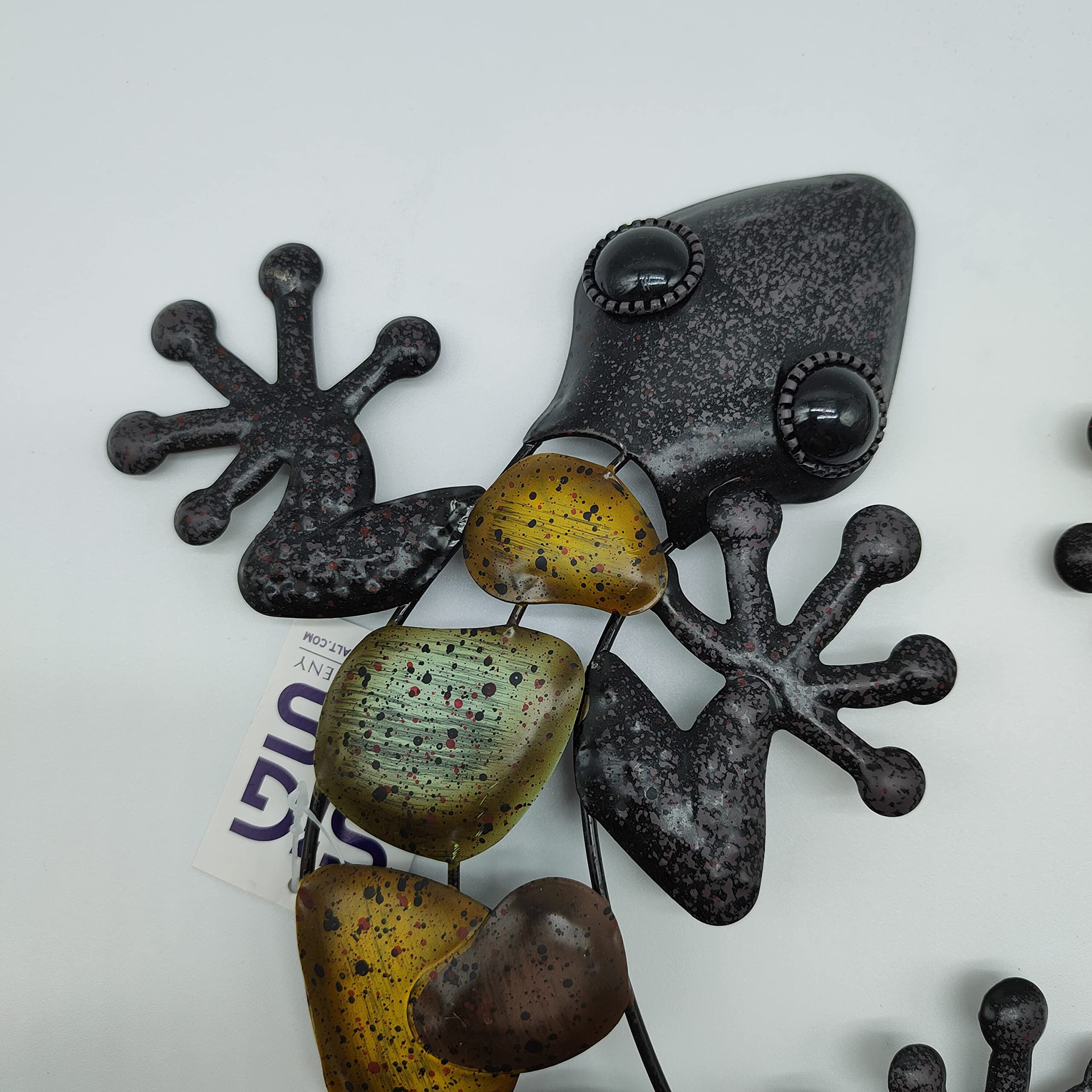 Adorno de Pared x2 Lagartos, Metal, 30 cm, decoración de Pared, jardín al Aire Libre, Figura de Lagartos, decoración de Metal, Colgante, para Patio o Valla, Sala de Estar, baño