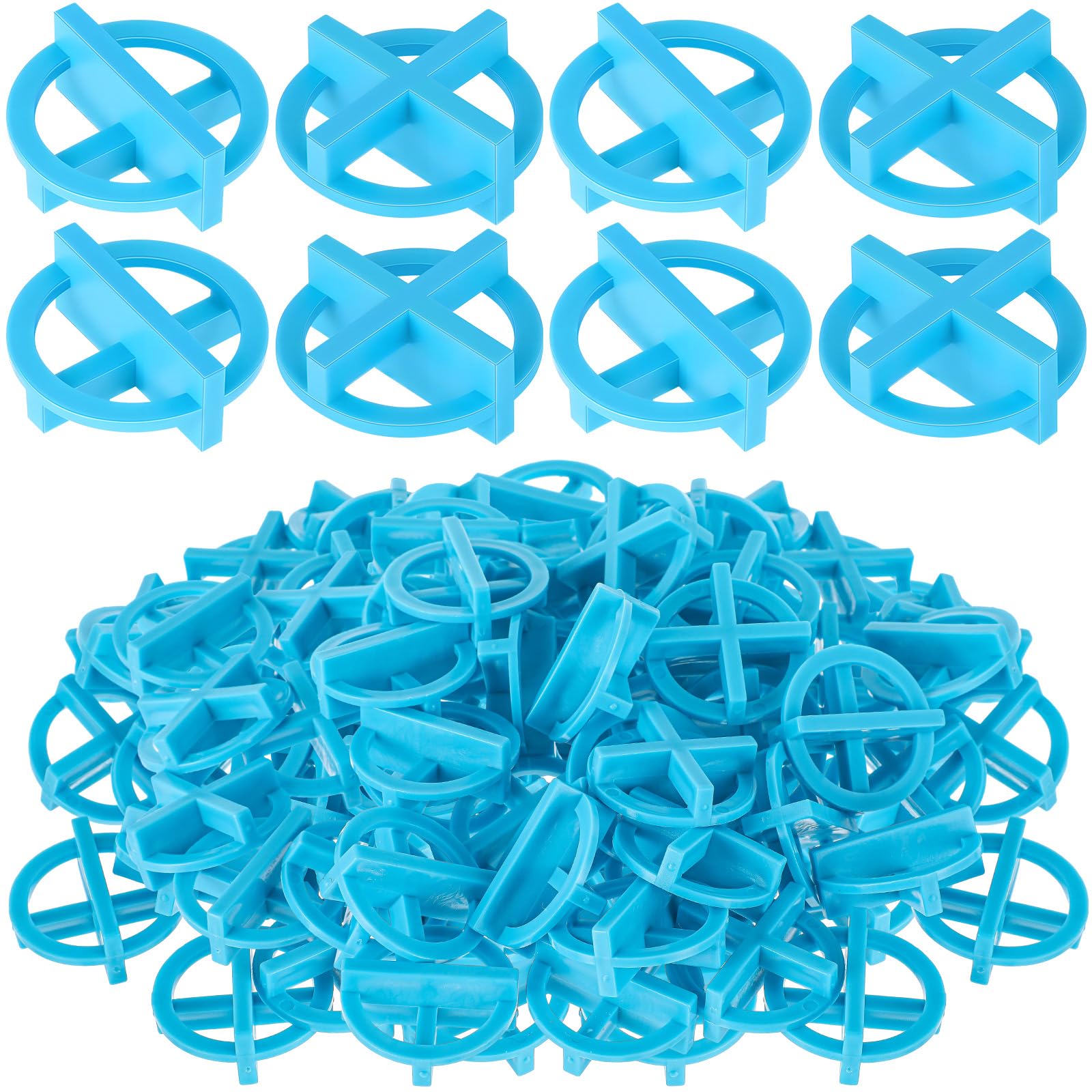 Nuanchu 500 Pcs 1/8"(3mm) Tile Spacers Removable Cross Ceramic, Blue | Corner Separators, Reusable Wall Floor Construction Tool, Plastic Leveling Clips for Various Types of Tile Leveling