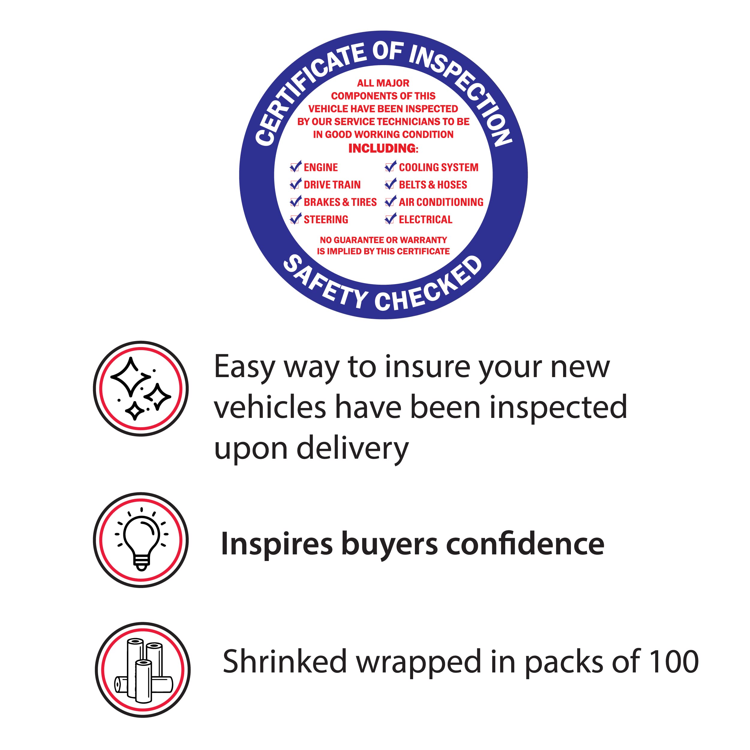 Visual Inspection Rin Decals Adesivi Ispezione Adhesive Vehicle Inspection Stickers, Dealership, Car ...