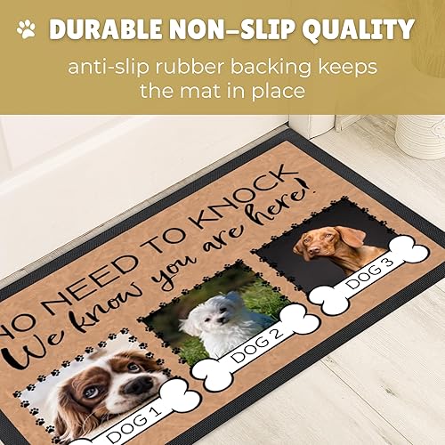 Miniatura 4 de Tapete personalizado para puerta de perro con foto y nombre, tapete de bienvenida personalizado, tapete para puerta delantera, no es necesario