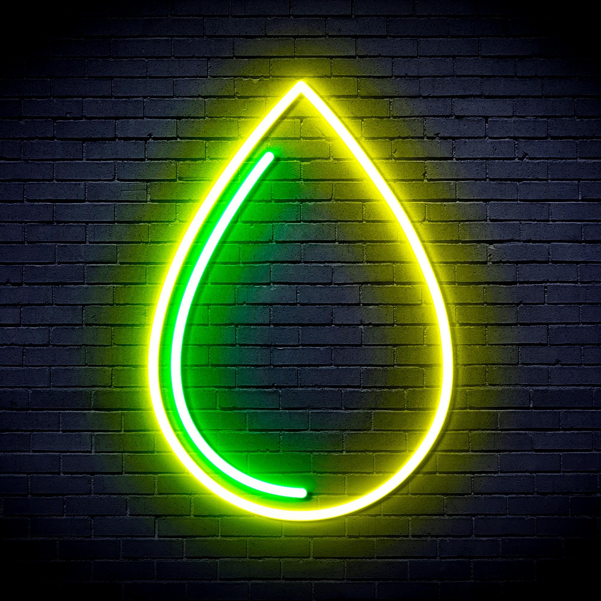 ADVPRO Water Droplet Flex Silicone LED Neon Sign - Green & Yellow - st16s33-fnu0015-gy — image 1