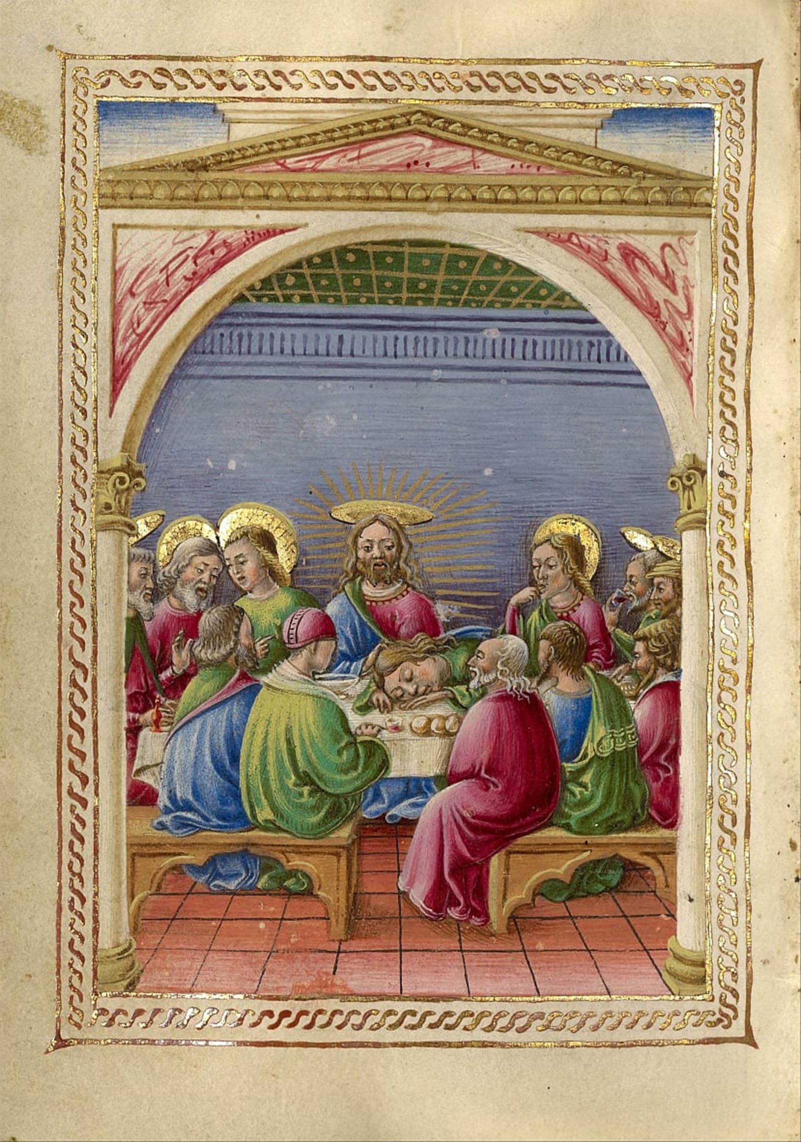 ARTXLXXBN Famous Painting Art Wall Decor Abstract Art Picture the Last Supper by Taddeo Crivelli Animal Pictures for Home Decor 60x90cm