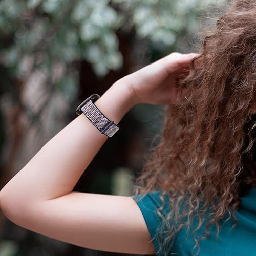 Miniatura 4 de Vancle Bandas de nailon para Fitbit Versa 4, Fitbit Sense 2, Fitbit Versa 3, bandas Fitbit Sense, correas de repuesto ajustables suaves y