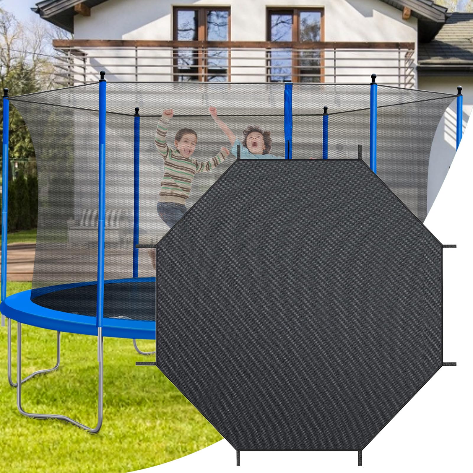 Osłona na trampolinę – osłona przeciwsłoneczna na trampolinę, okrągła wodoodporna część zamienna łatwa w instalacji akcesoria przeciwsłoneczne do skakanki, dzieci i podwórka