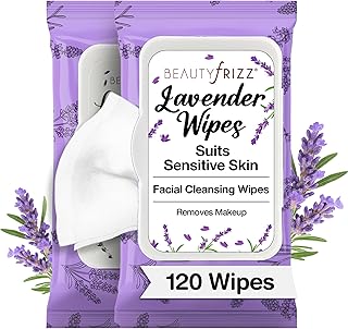 BeautyFrizz Toallitas faciales de lavanda – 1...