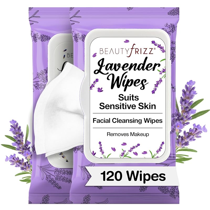 Lenços faciais BEAUTYfRIZZ com fragrância de lavanda, 120 unidades