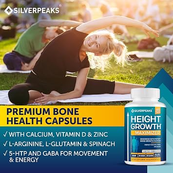 Height Growth Maximizer - Natural Pills to Grow Taller Made in USA with Calcium & Vitamin D3 for Bone Strength Get Supplement that Increases Free of Hormone, 60 Count (Pack of 1)