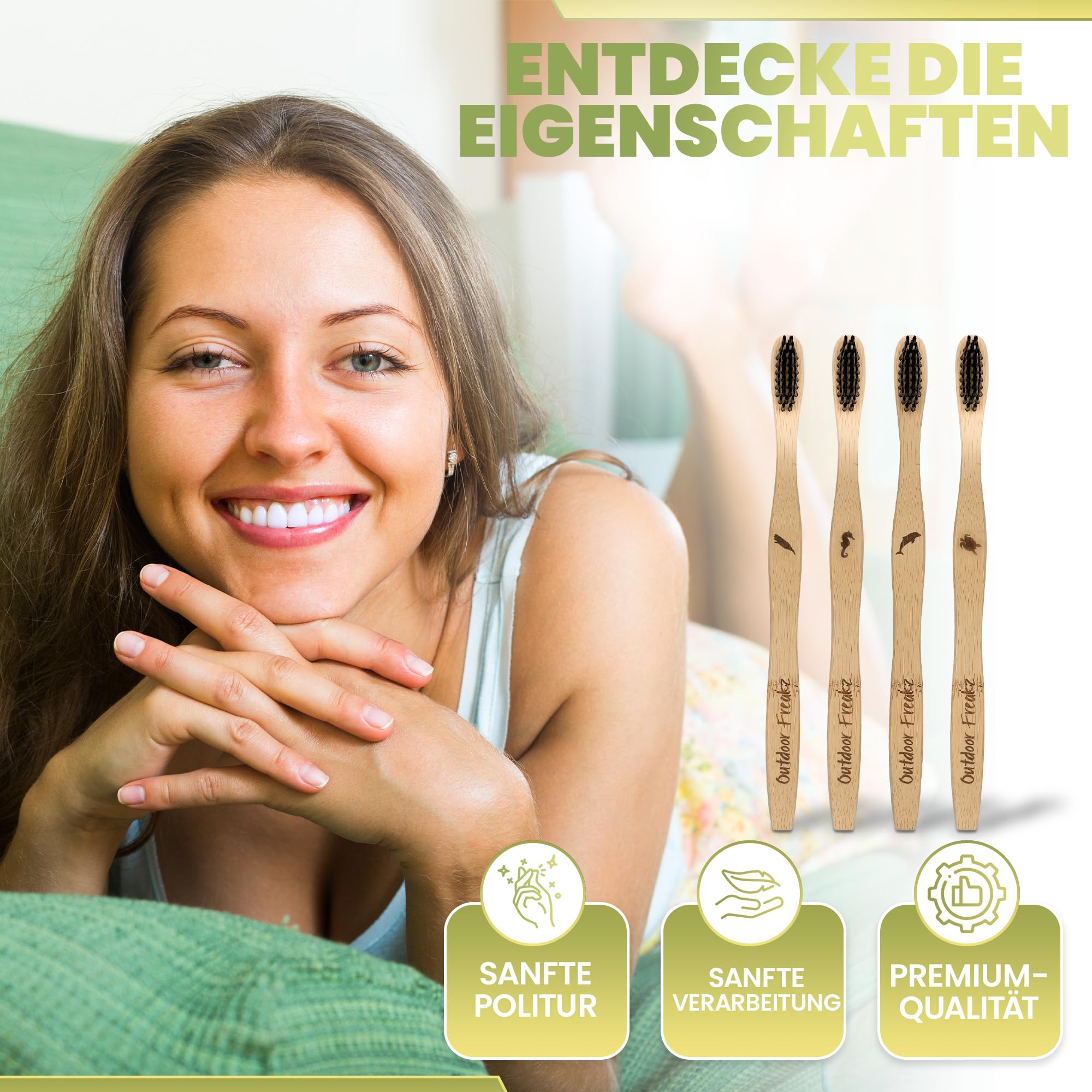 4er Pack Bambus Zahnbrste mit reinem Bambus-Holz  vegan  biologisch  abbaubar  100% frei von BPA  Borsten mit Bambusholzkohle fr beste  Sauberkeit (natur, 4er Packung Erwachsene) : Amazon.de: Gewerbe, Industrie  & Wissenschaft