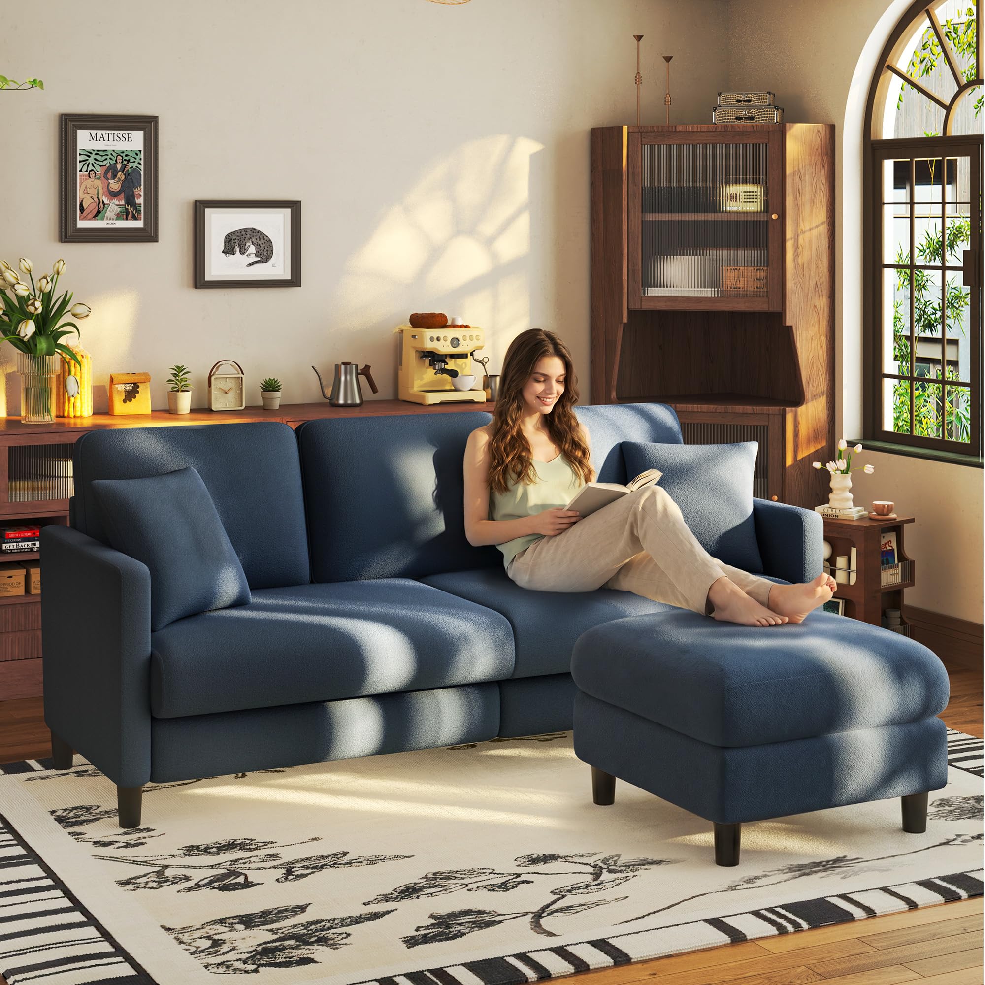 Welzona 83 Teddy Sofa with Storage Ottoman