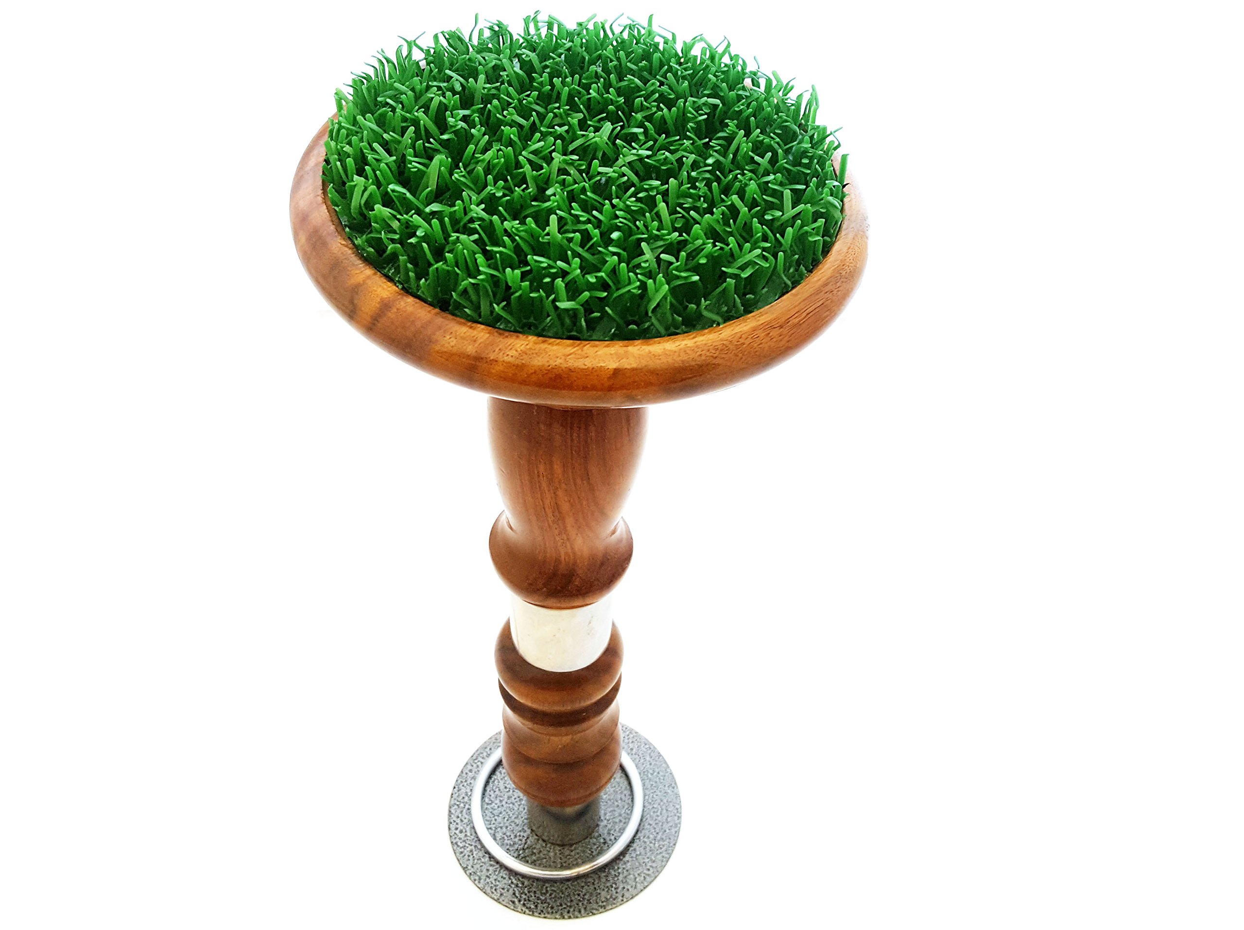 Quality Wooden Falconry Block/Falconry Perch With Astro Turf Perch And Stainless Steel Tether RingPortable 6.5".