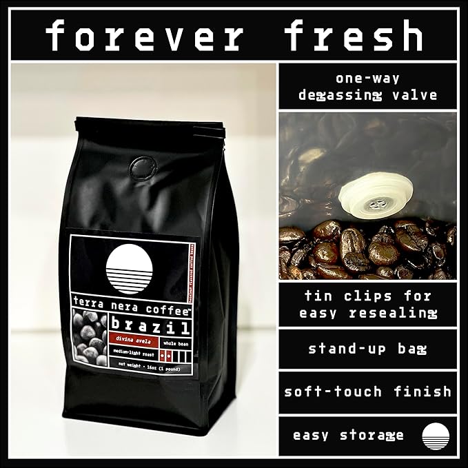 Café Terra Nera en Grano Sabor Avellana Brasileña - Tostado Medio Suave - 1 lb miniatura 5