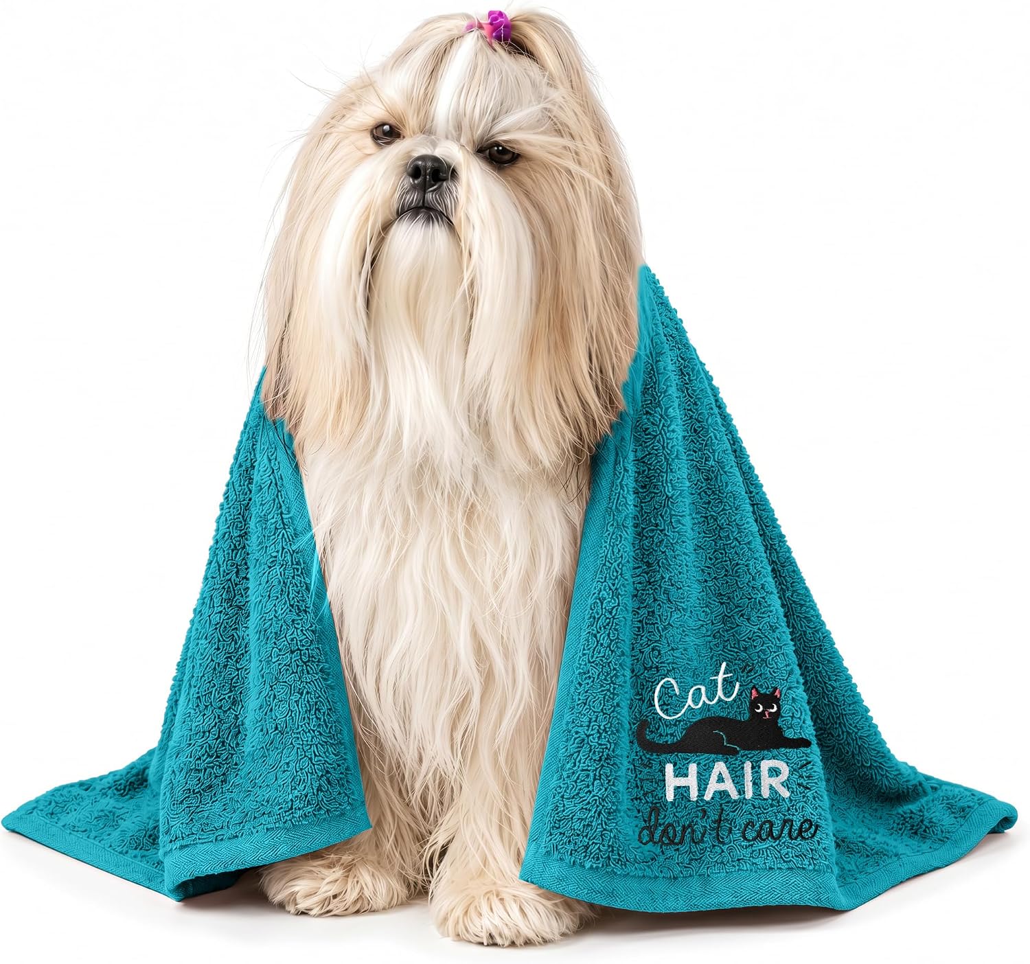 DAN RIVER Dog Towel - Pack of 1, 100% Cotton, 20x40, Ultra Soft 450 GSM, Super Absorbent & Quick Drying Towel for Dogs, Cats, and Other Pets, Teal.