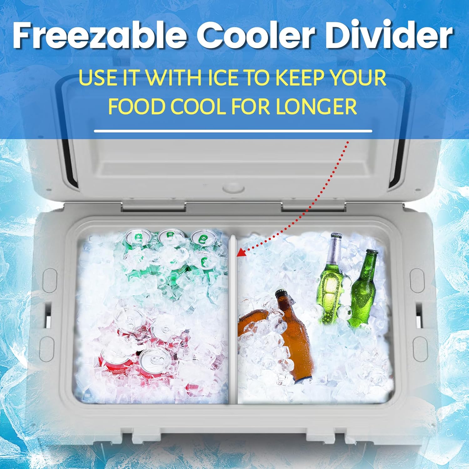 Ice Pack Cooler Divider, Compatible with RTIC Cooler, Freezable Cooler Divider, Cooler Accessories