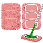 Yicotira Reusable Microfiber Mop Pads Compatible with Swiffer Sweeper Mop - Dry Sweeping Cloths & Wet Mopping Cloths - Washable Wet Pads Refill for Mopping Floors, 6 Pack (Mop is not Included)